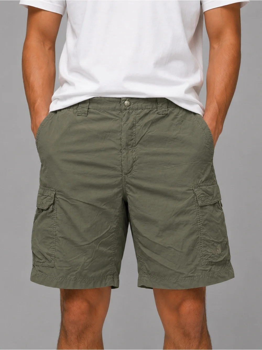 The North Face Nylon Cargo Shorts Large Olive Green Outdoor Utility Hiking